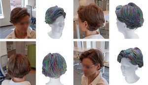 Human Hair Reconstruction with Strand-Aligned {3D} Gaussians